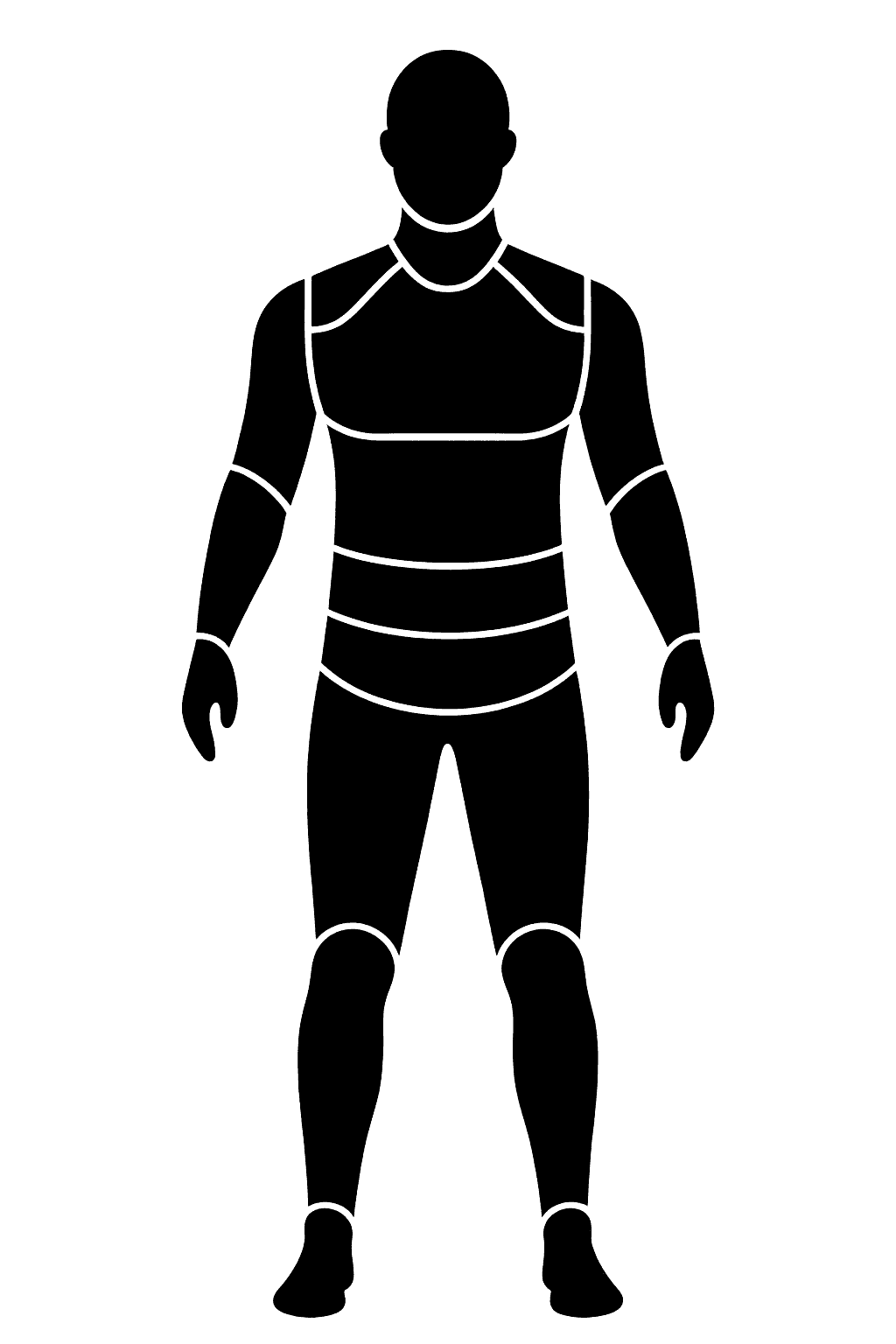 PUBG player character hitbox zones diagram showing head, chest, arms, and legs for damage calculations