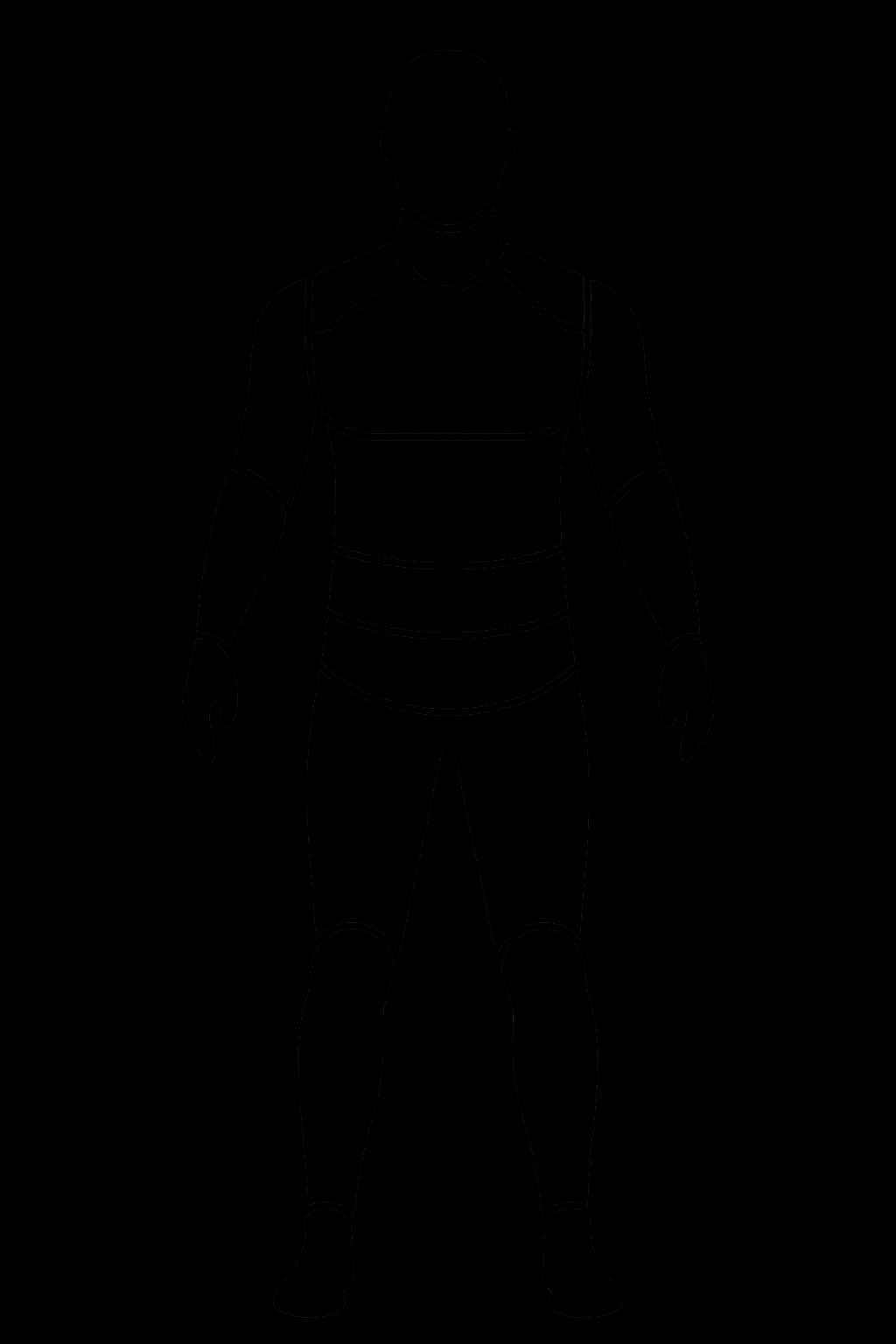 PUBG player character hitbox zones diagram showing head, chest, arms, and legs for damage calculations